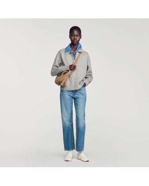 Sandro 2-In-1 Zip Cardigan - Blue