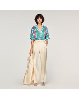 Sandro Flower Print Shirt - Blue