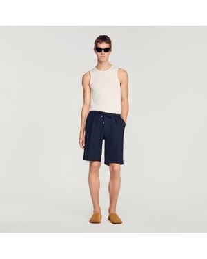Sandro Jersey Bermuda Shorts - Blue