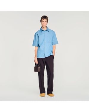Sandro Loose-Fit Faded Shirt - Blue