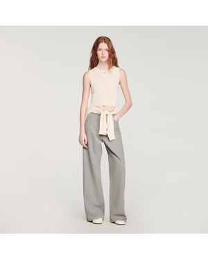 Sandro Sleeveless Short Knit Sweater - Gray