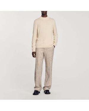 Sandro Funnel Neck Sweater - Natural
