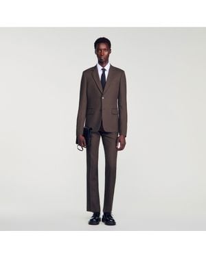 Sandro Wool Suit Jacket - Gray