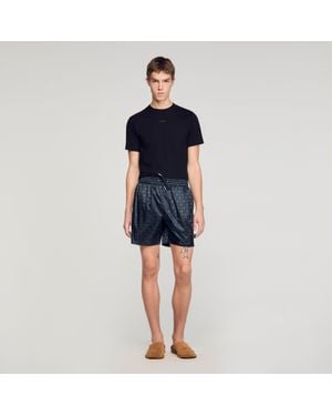 Sandro Square Cross Swim Shorts - Blue