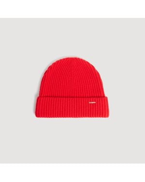 Sandro Wool And Cashmere Hat - Red