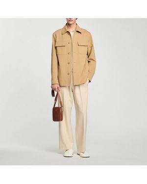 Sandro Overshirt With Pockets - Natural
