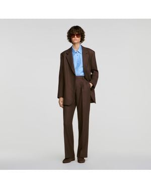 Sandro Rhinestone Suit Pants - Brown