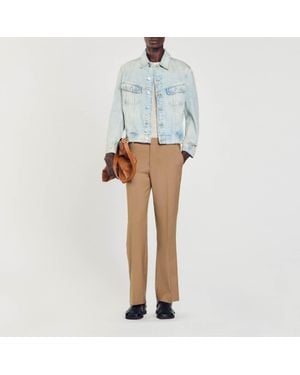 Sandro Faded Denim Jacket - White