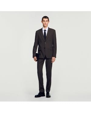 Sandro Wool Suit Jacket - Gray