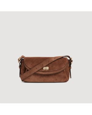 Sandro Le Mambo Suede Bag - Brown
