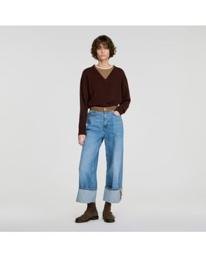 Sandro 2-In-1 Wool And Cashmere Sweater - Blue