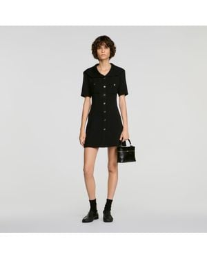 Sandro Sailor Collar Short Dress - Black
