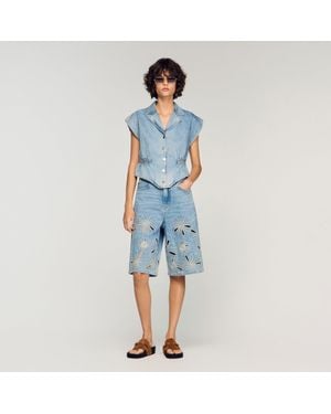 Sandro Denim Top - Blue