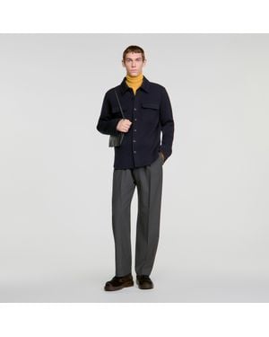 Sandro Boiled Wool Overshirt - Black