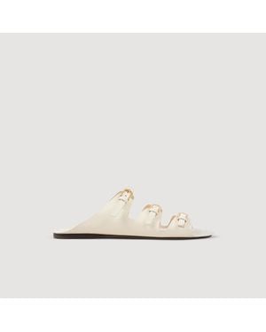 Sandro Leather Sandals - White