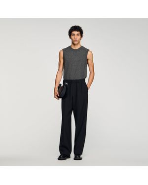 Sandro Wide-Leg Pants - Black