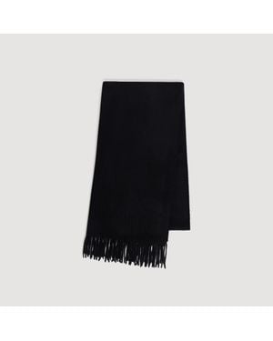 Sandro Wool And Cashmere Scarf - Black