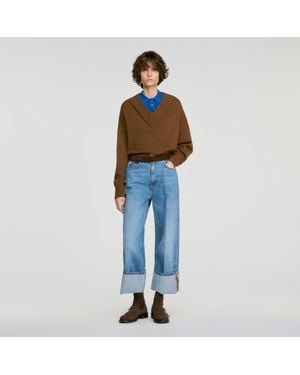Sandro 2-In-1 Wool And Cashmere Sweater - Blue