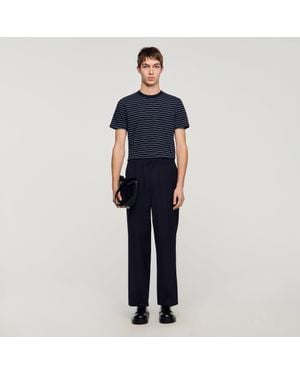 Sandro Wide-Leg Pants - Blue