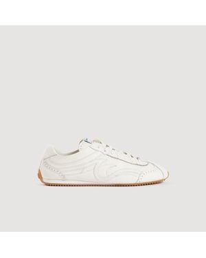 Sandro Light Wave Leather Sneakers - White