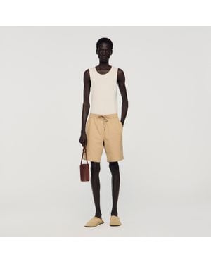 Sandro Cotton Shorts - Natural