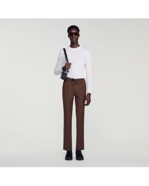 Sandro Elasticated Wool Pants - White