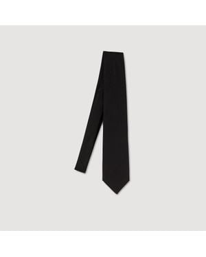 Sandro Silk Jacquard Tie - Black