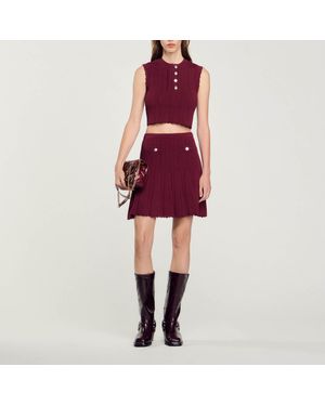 Sandro Sleeveless Crop Top - Red