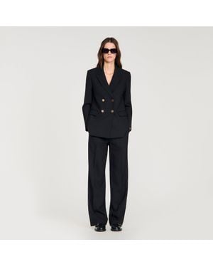 Sandro Wool Suit Jacket - Black