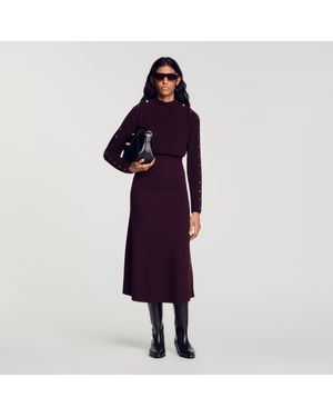 Sandro In-1 Knit Maxi Dress - Purple