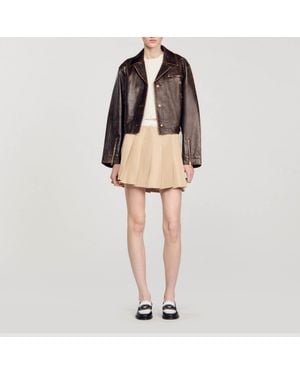 Sandro Pleated Skirt - Natural