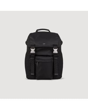 Sandro Recycled Leather Backpack - Black