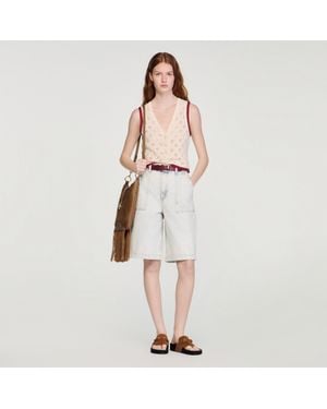 Sandro Crochet-Style Top - Multicolor