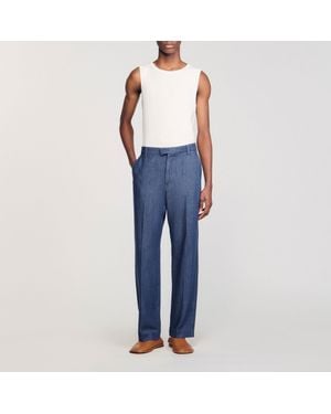 Sandro Chambray Pants - Blue