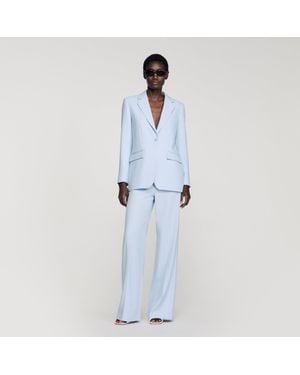 Sandro Sequin-Stripe Tailored Jacket - Blue