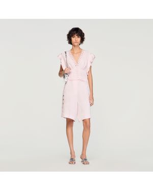 Sandro Floral Jacquard Bermuda Shorts - Pink