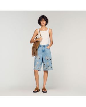 Sandro Ribbed Vest Top - Blue