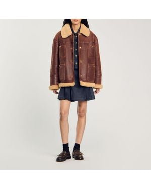 Sandro Shearling Jacket - Blue