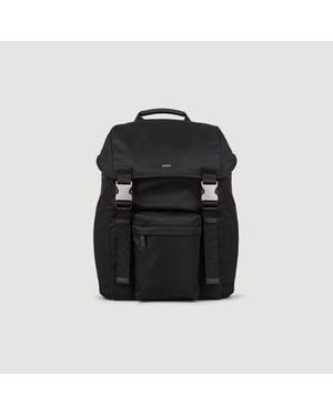 Sandro Recycled Leather Backpack - Black