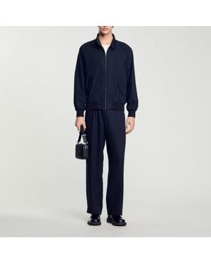 Sandro High-Neck Jacket - Blue
