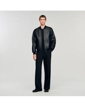 Sandro Leather Jacket - Black