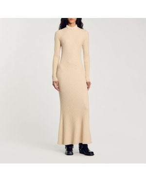 Sandro Knit Maxi Dress - Natural