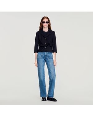 Sandro Short Tailored Jacket - Blue