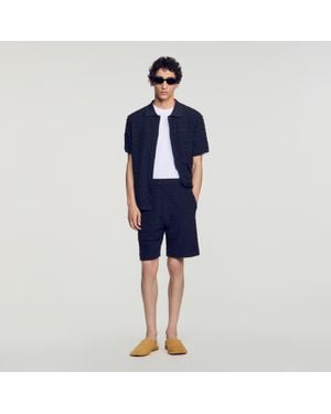 Sandro Terry Cloth Shorts - Blue