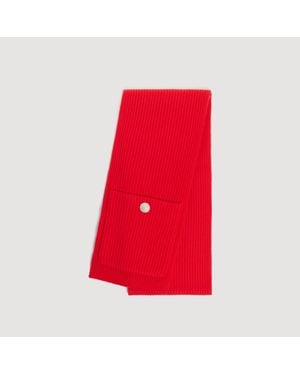 Sandro Wool And Cashmere Scarf - Red
