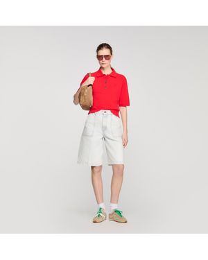 Sandro Fancy Button Polo Shirt - Red