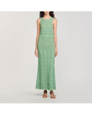 Sandro Decorative Knit Top - Green
