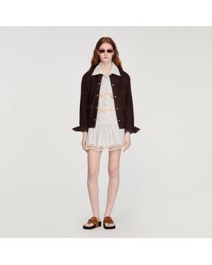 Sandro Striped Cotton Skort - Black