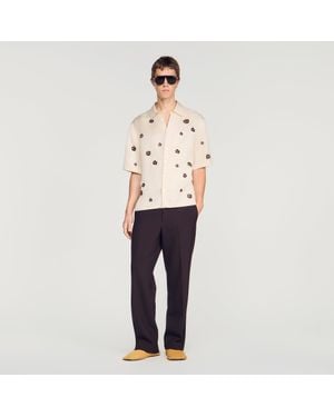 Sandro Loose-Fit Floral Shirt - Blue