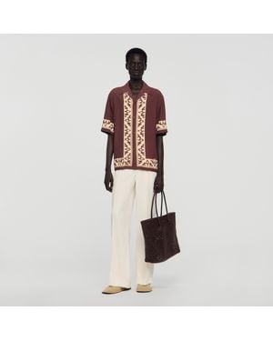 Sandro Contrast Print Loose-Fit Shirt - Multicolor